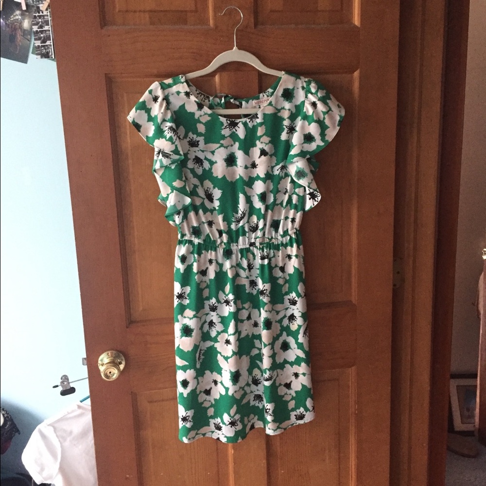 Merona XS green floral dress